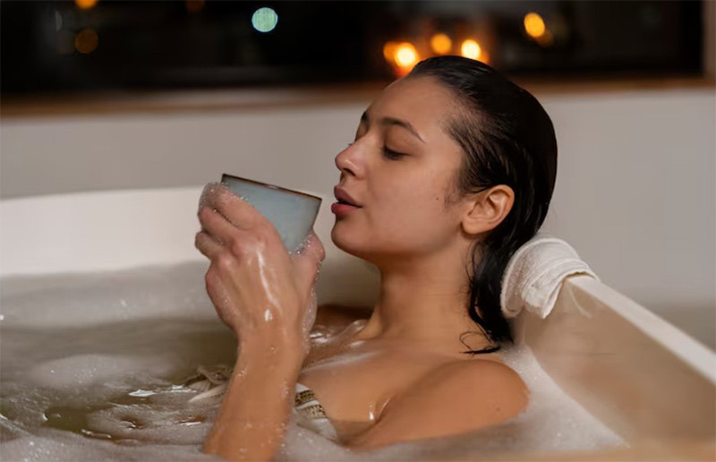 Tắm hoặc ng&acirc;m nước ấm gi&uacute;p lưu th&ocirc;ng m&aacute;u, hỗ trợ cải thiện t&igrave;nh trạng đau nhức khắp người